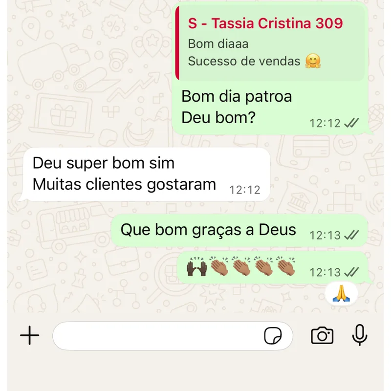 Depoimento de cabeleireira sobre o Reparador de Pontas Queridinho Vanti no WhatsApp