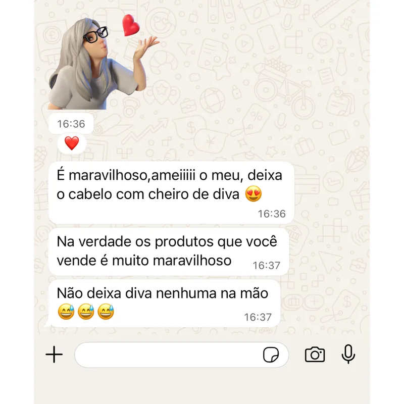 Depoimento de cabeleireira sobre o Reparador de Pontas Queridinho Vanti no WhatsApp