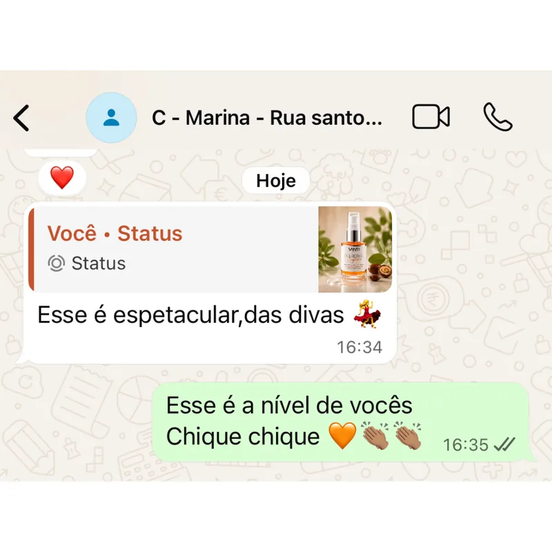 Depoimento de cabeleireira sobre o Reparador de Pontas Queridinho Vanti no WhatsApp